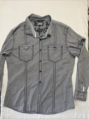 Not of this world black and White Striped Button-Down Shirt